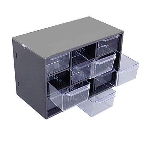 Matiman Enterprise 9 Grid Mini Plastic Multipurpose Drawer Storage Box for Multi Layer Jewelry Food Sundries Organizer Desktop Office Supplies Cabinet, (Multi)