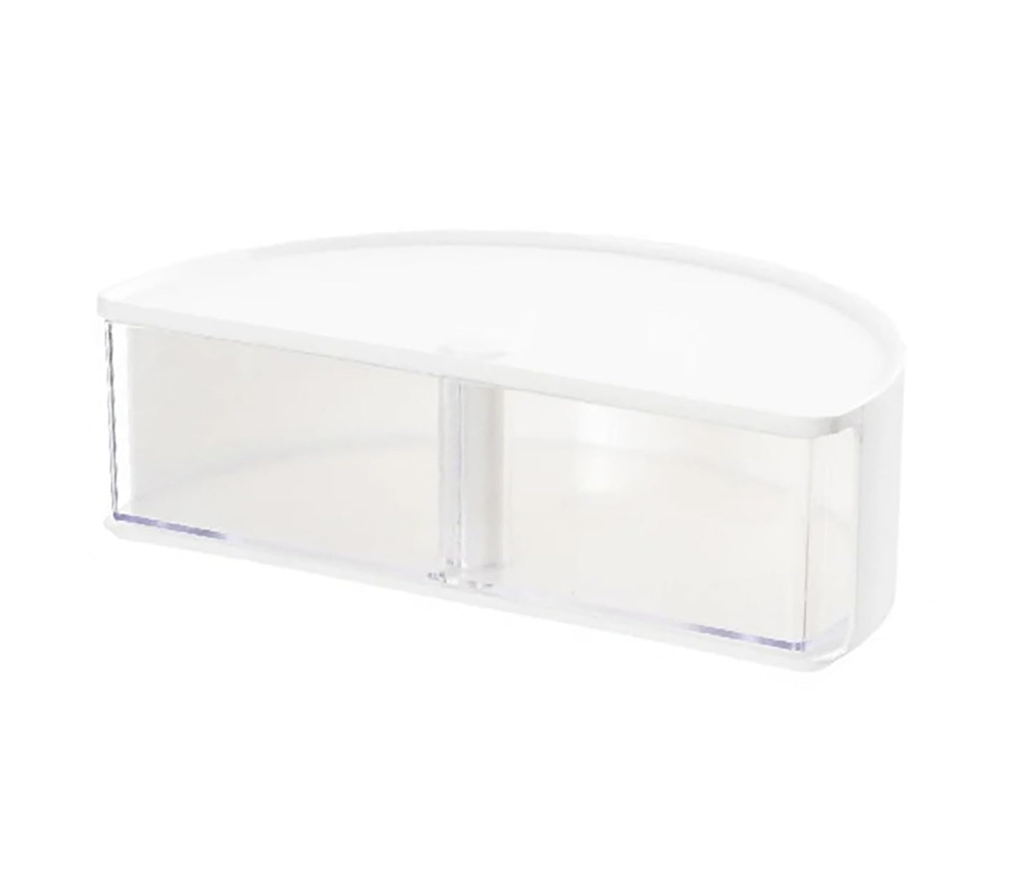 House of Quirk Cosmetics Desk Organiser With Drawer, Multifunctional Desk Organizer, Office Organizer, 4 Plastic Compartments With Drawer, Storage Shelf For Office, School (White)