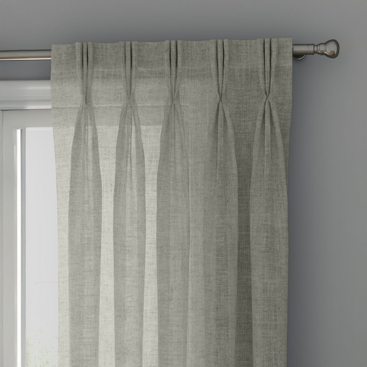 Ivory Linen Sheer Curtains - Triple Pinch Pleat - Standard Sizes & Made to Measure-0